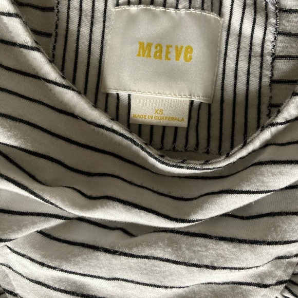 Maeve Anthropologie cotton white striped tank XS - Picture 2 of 4